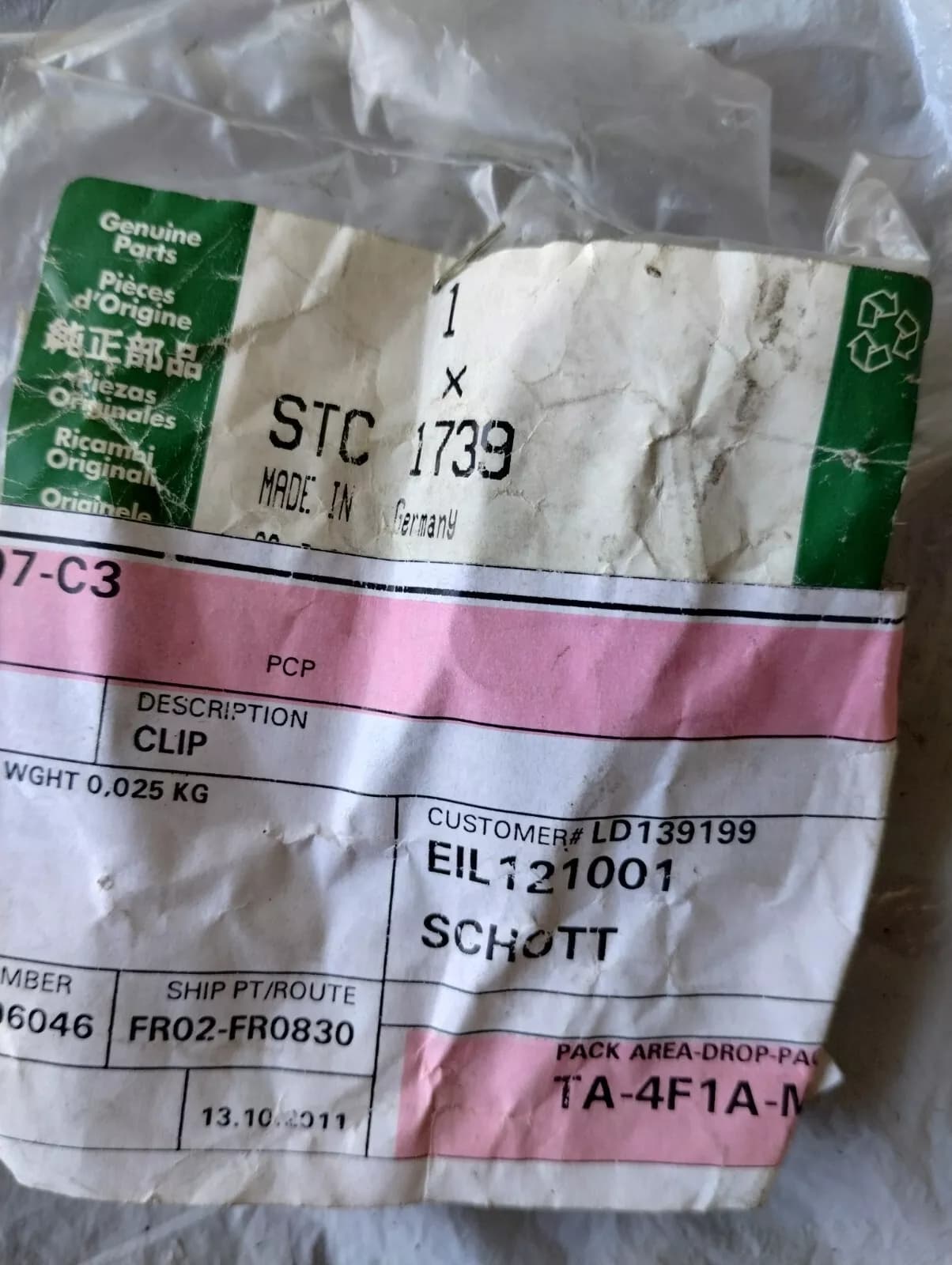 Jaguar, Land Rover, genuine Clip-Pipe 2 pcs No: STC1739