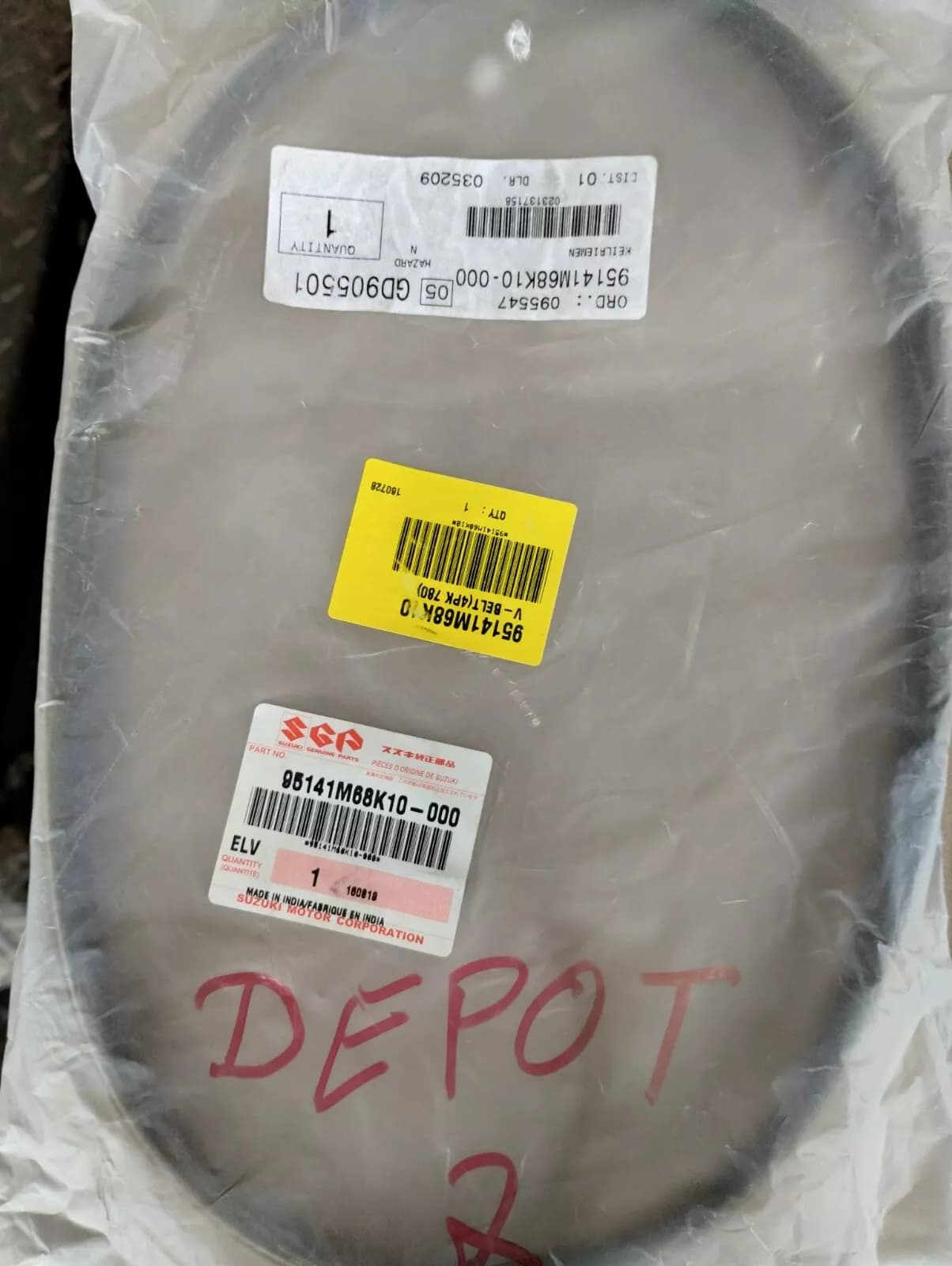 Genuine SUZUKI belt No: 95141M68K10