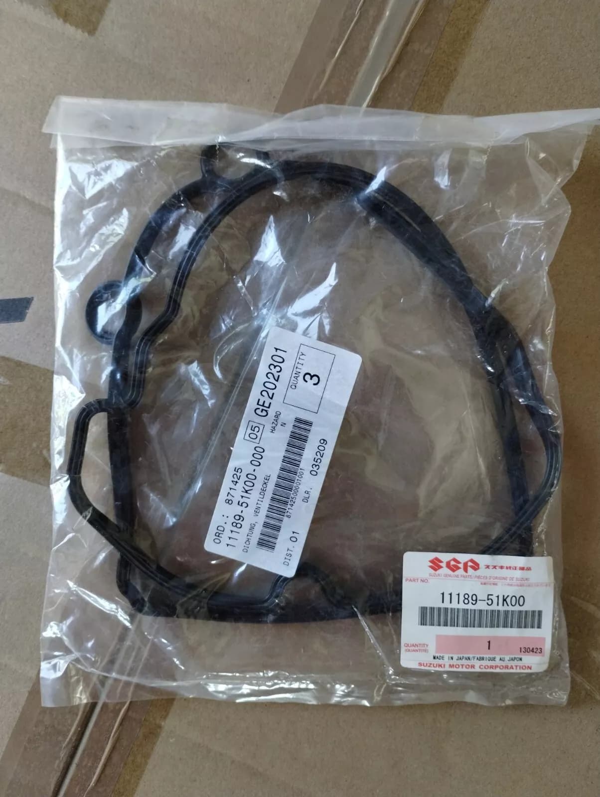 Genuine SUZUKI Seal No : 11189-51K00