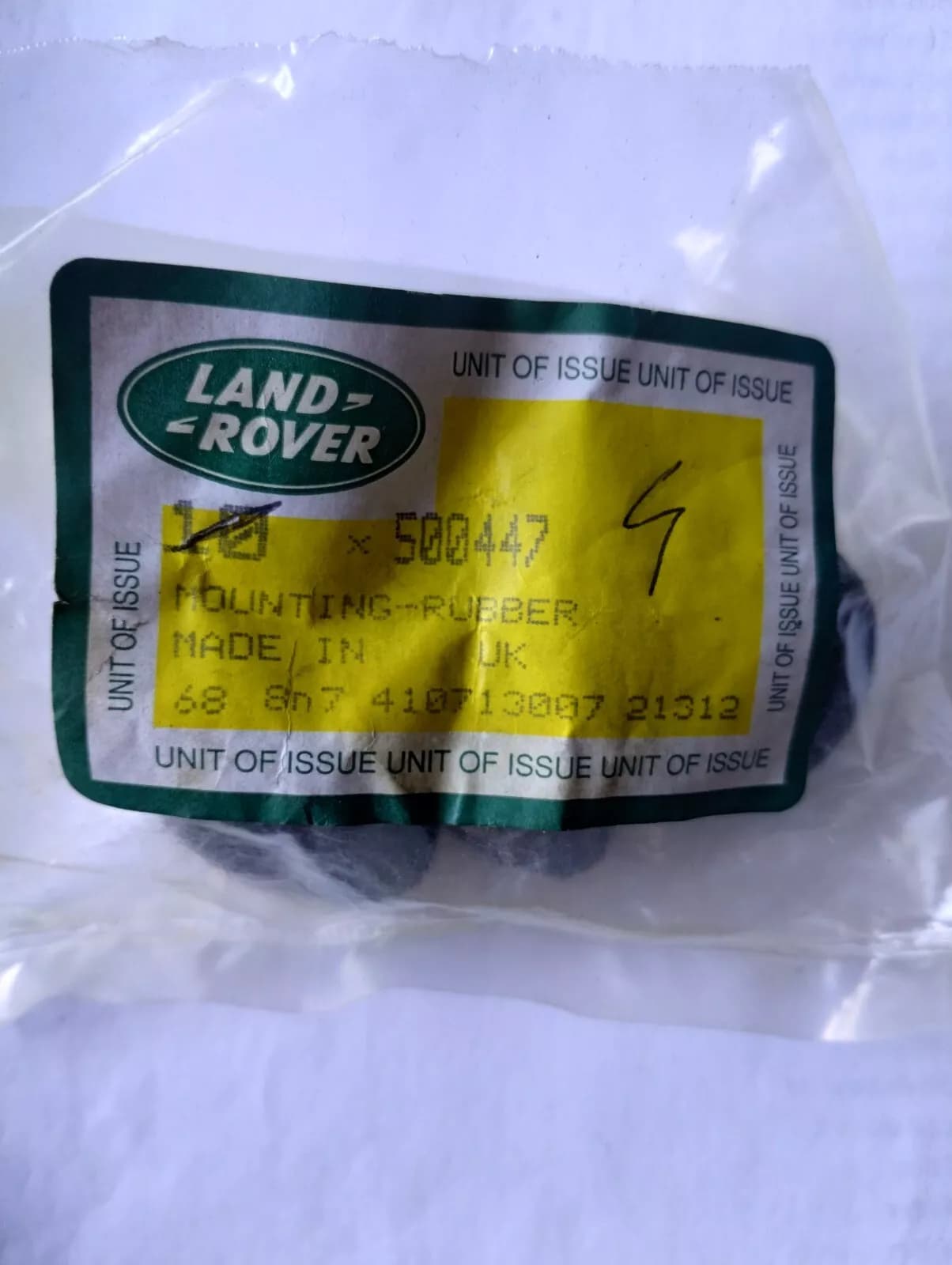 Jaguar, Land Rover, genuine Mounting rubber 4pcs No: 500447