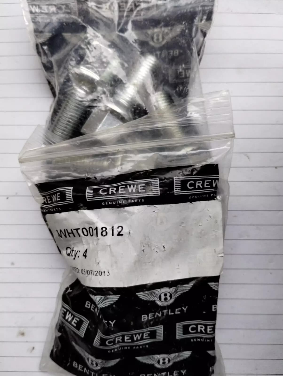 ORIGINAL VW GROUP PARTS, WHEEL BOLT 4 PCS No: WHT001812