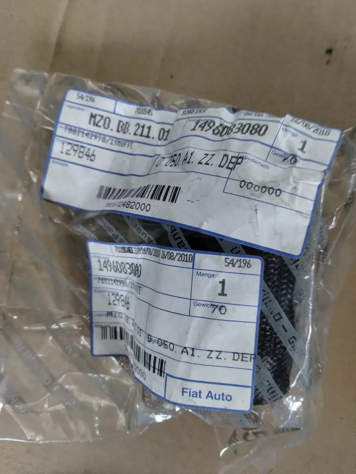 Genuine FIAT, Rubber tube Nr: 1496083080