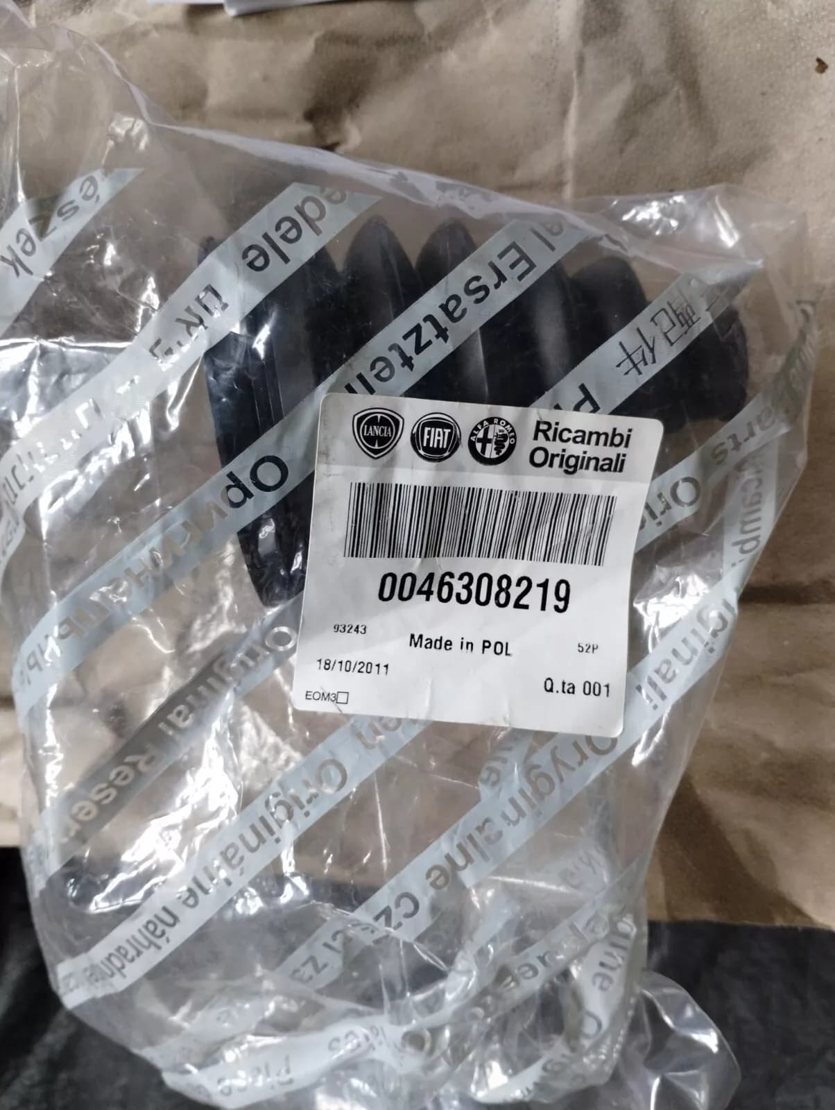 Genuine Fiat, Lancia, Alfa Romeo, HALFSHAFT BOOT No : 46308219