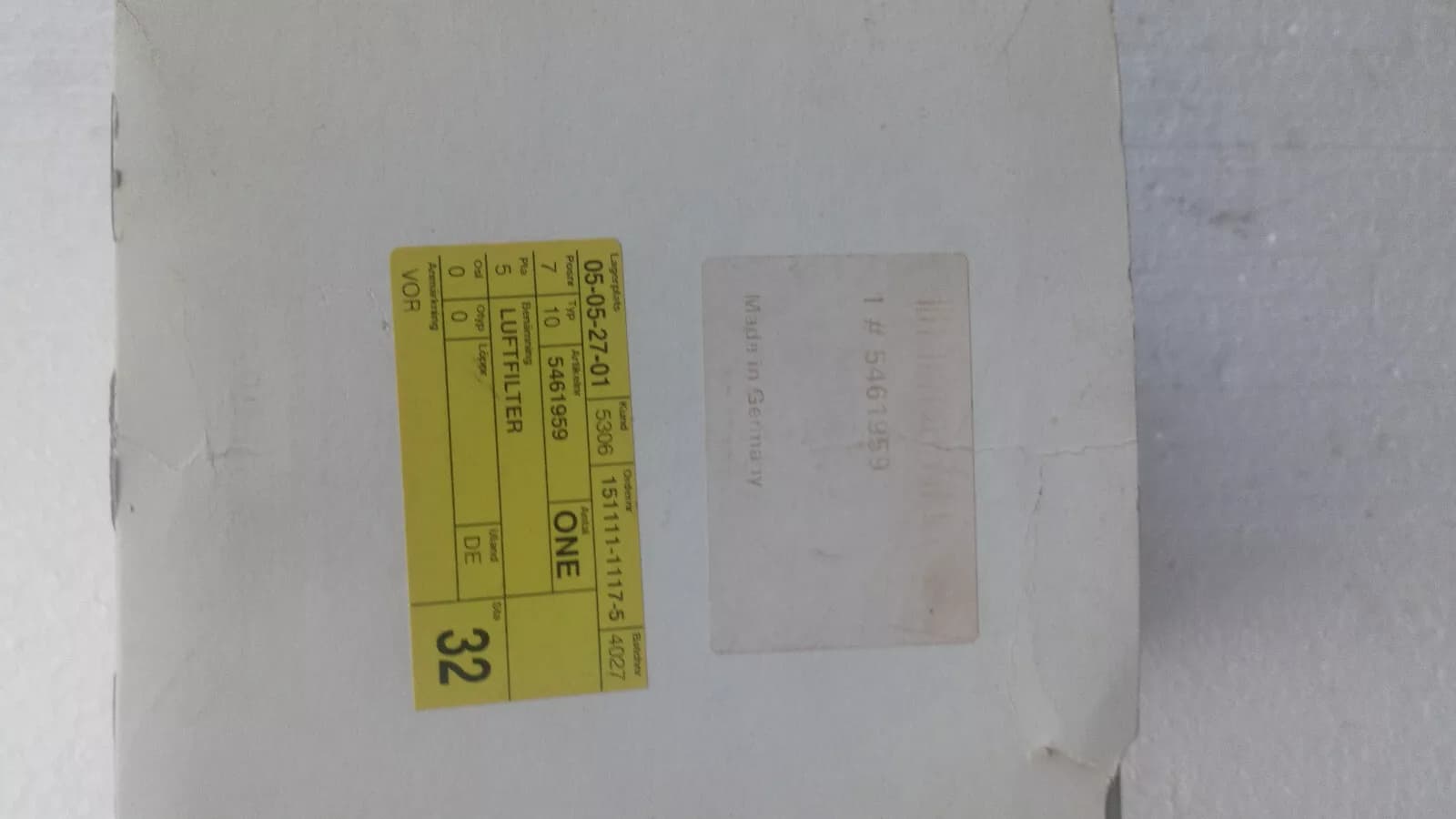 SAAB 9-5 Diesel D308L air filter Year: 2002-2003 No:5461959