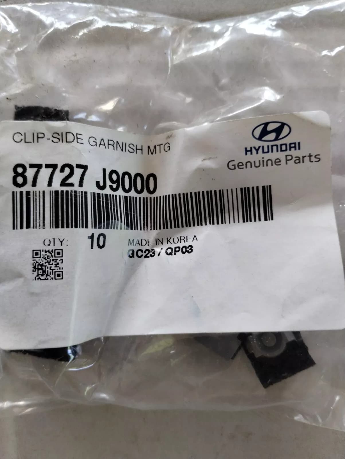 Genuine Hyundai, CLIP-SIDE GARNISH MTG 10 pcs no: 87727J9000