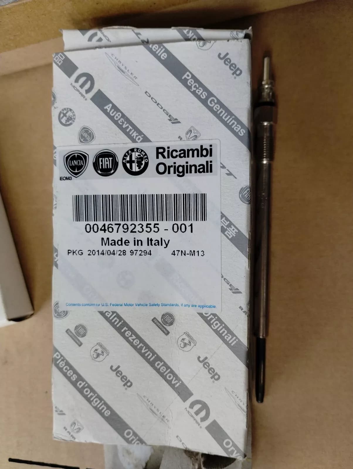 Genuine FIAT Glow plug No : 46792355