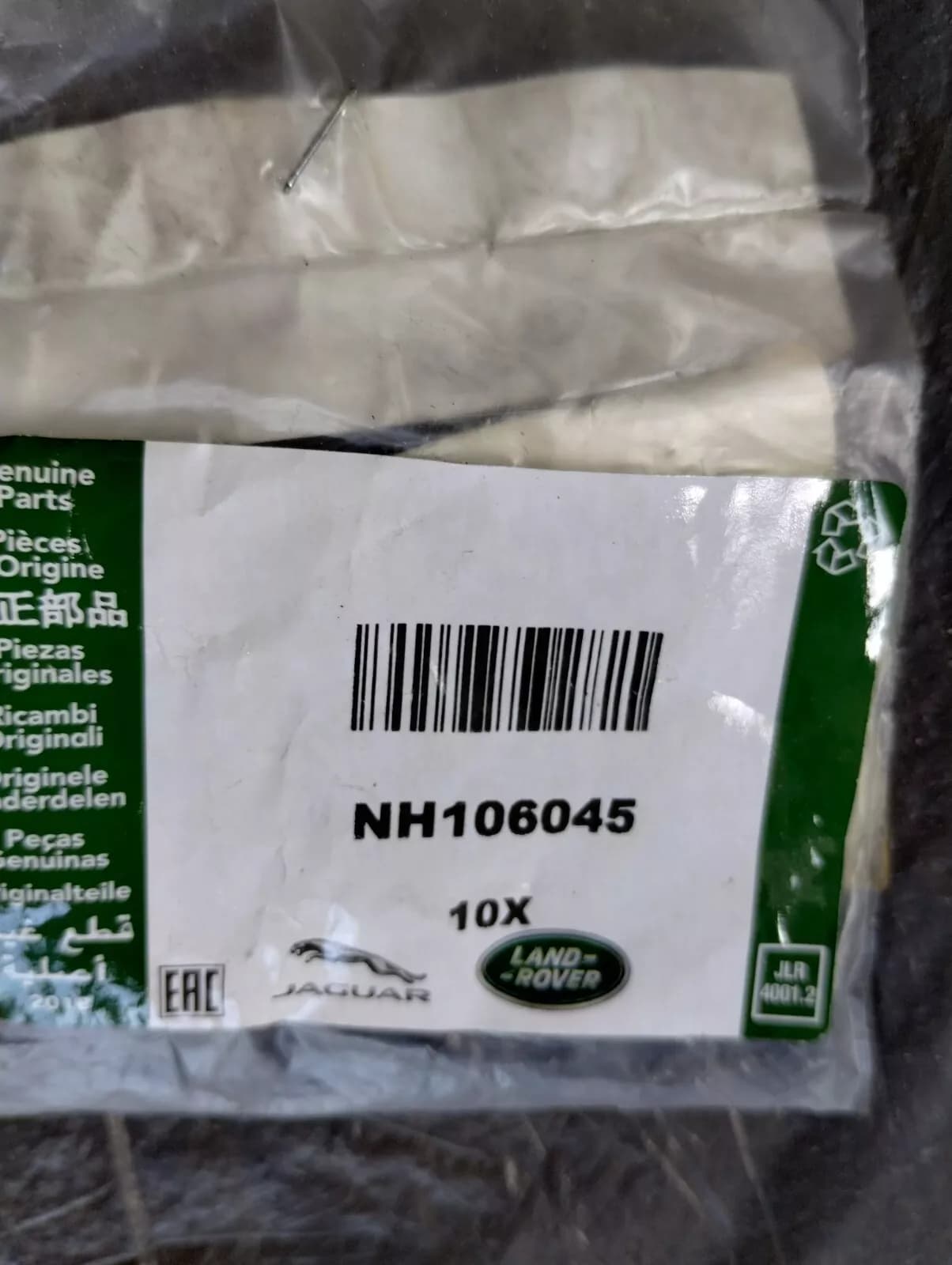 Genuine Jaguar, Land Rover, nut 10 Pcs No: NH106045