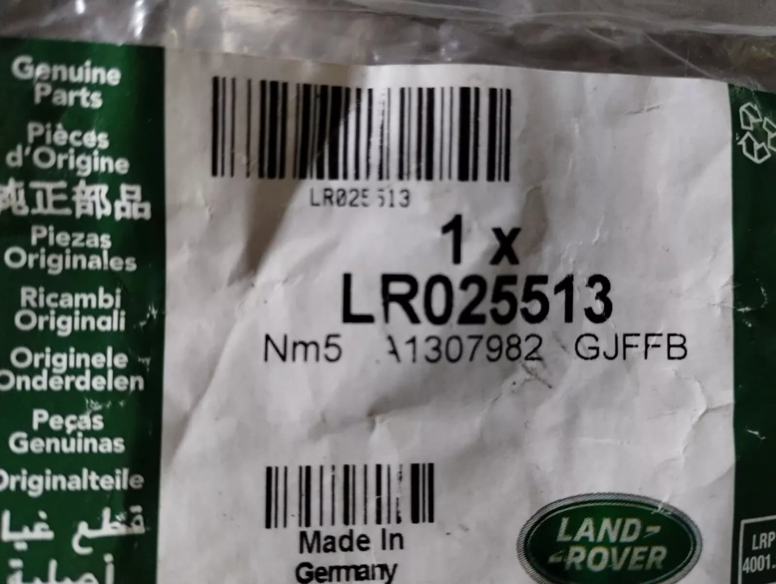 Genuine Jaguar, Land Rover, screw 5 pcs no: LR025513