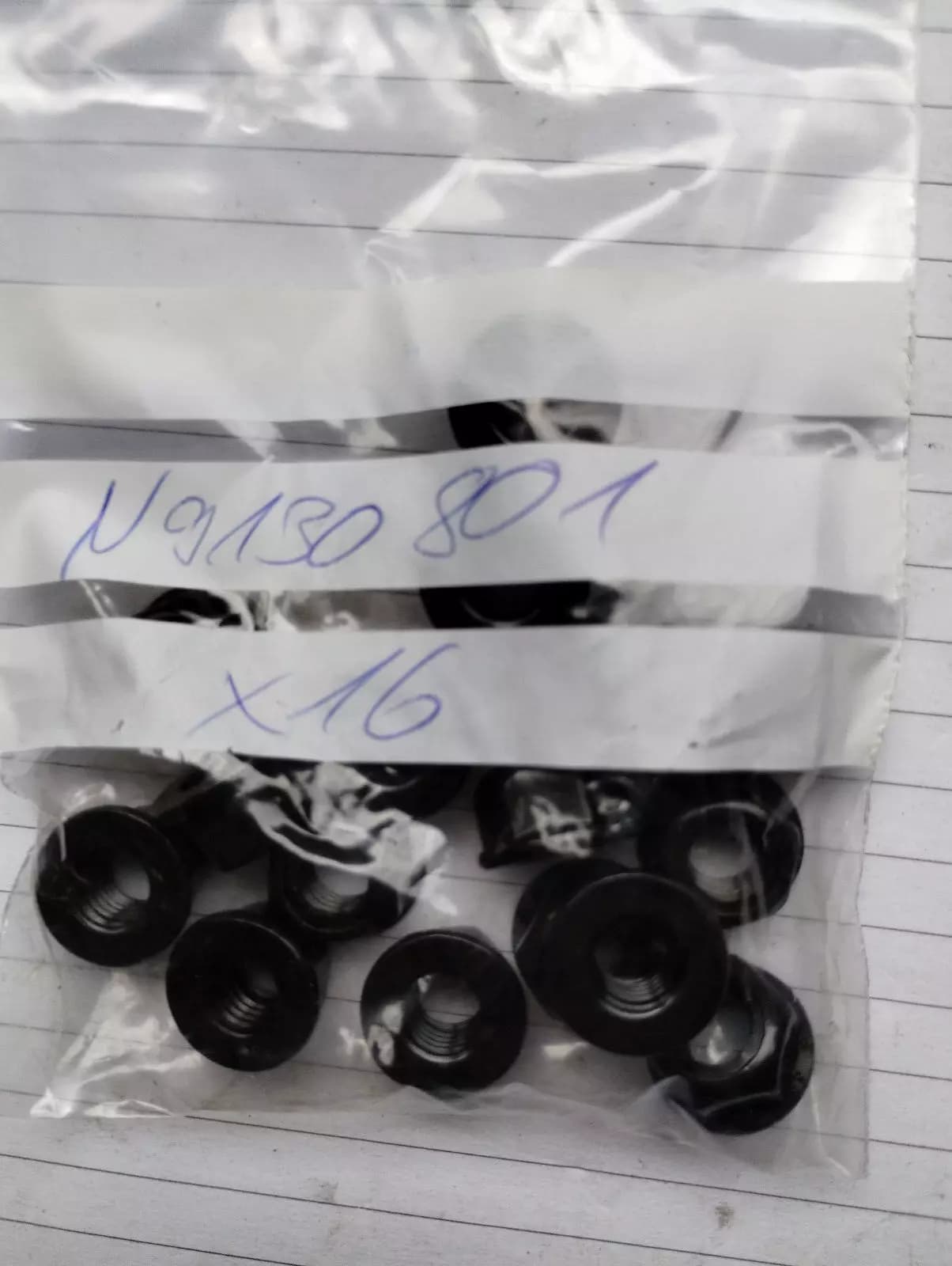 ORIGINAL VW GROUP PARTS, HEXAGON NUT 16 PCS No: N9130801