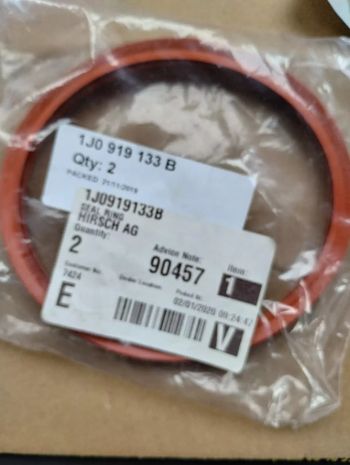 ORIGINAL BENTLEY SEALING RING FUEL PUMP 1 PCS No: 1J0919133B