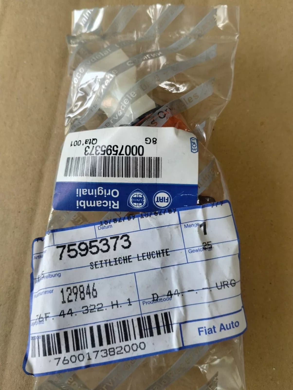 Genuine Fiat side lamp No : 7595373