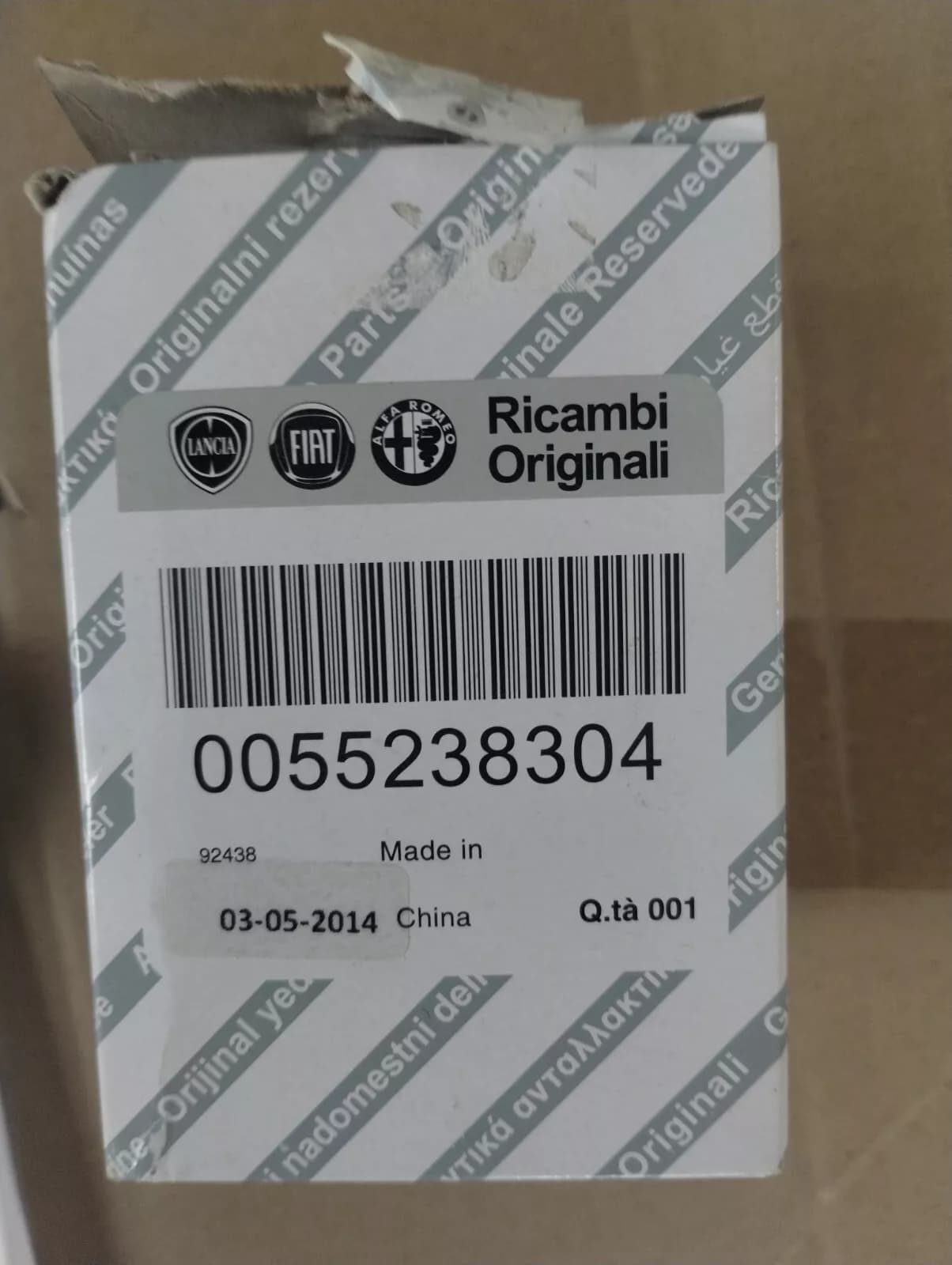 Genuine FIAT Oil Filter No: 55238304