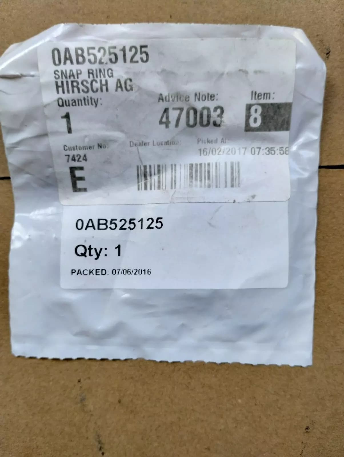 ORIGINAL BENTLEY SNAP RING 2 PCS No: 0AB525125