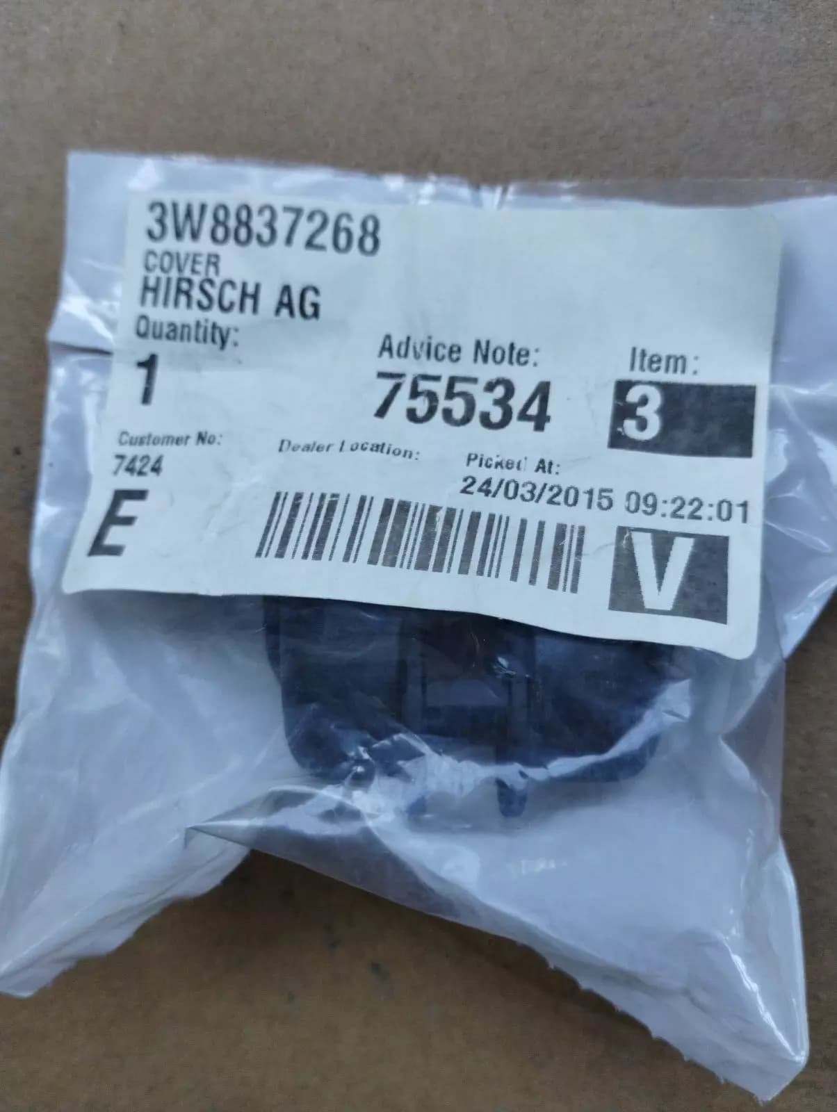 ORIGINAL BENTLEY COVER 1 PCS Nr: 3W8837268