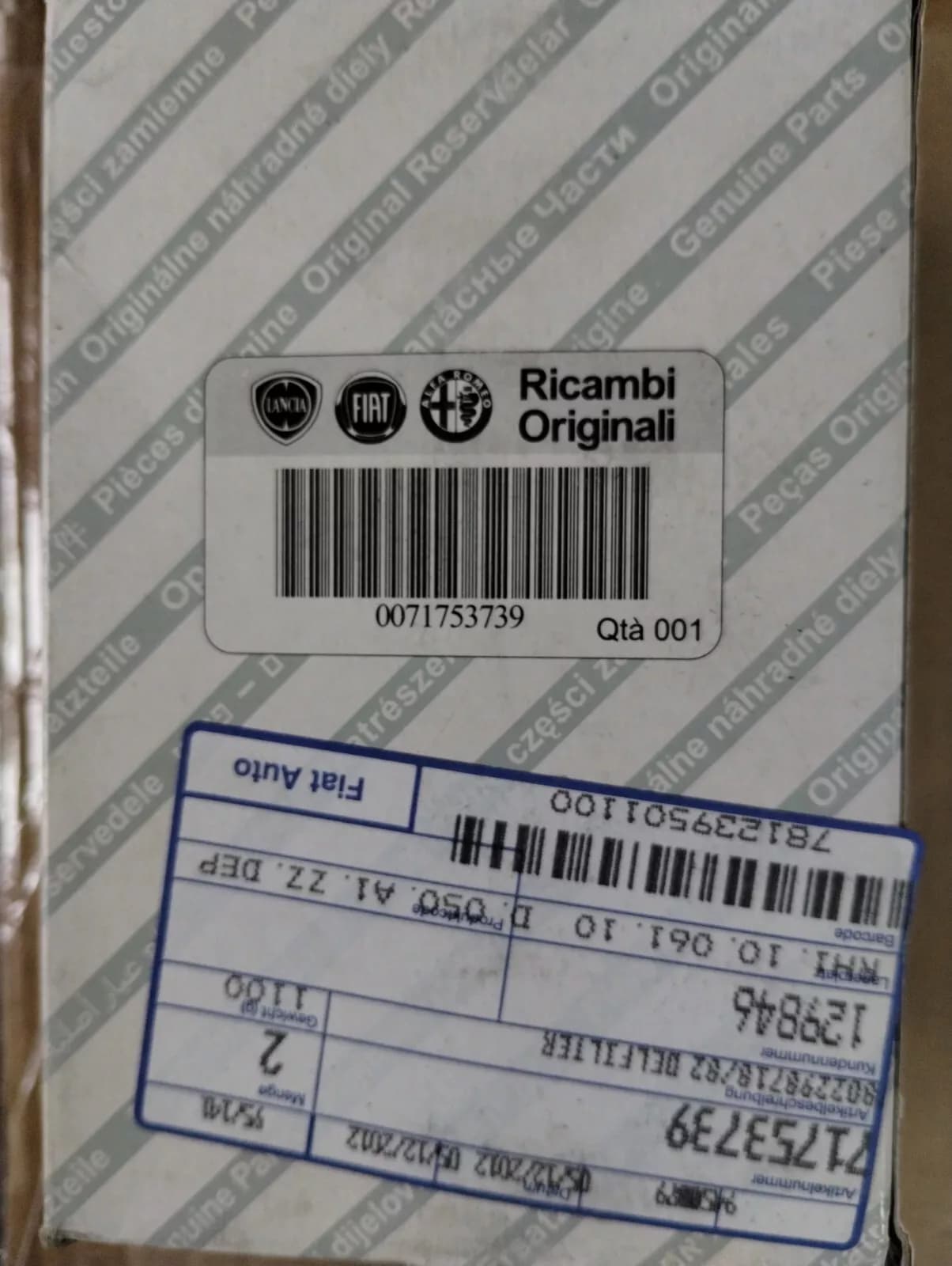Genuine Fiat, Lancia Alfa Romeo, filter Nr: 71753739