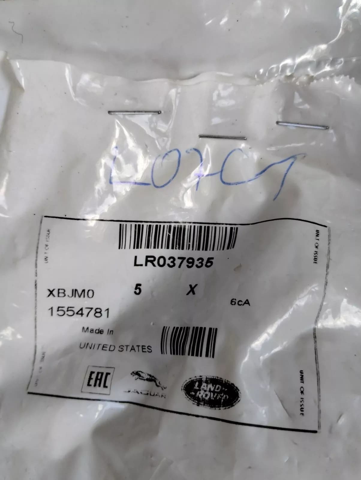 Genuine Jaguar, Land Rover, Bolt 4 Pcs Nr: LR037935