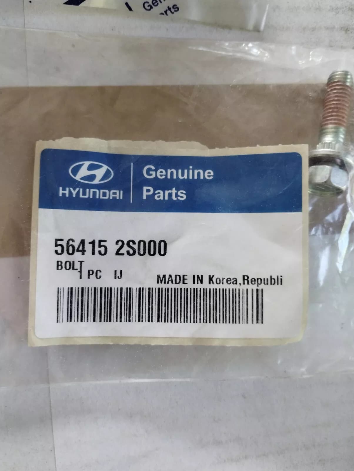 Genuine Hyundai, bolt 1 pcs no: 564152S000