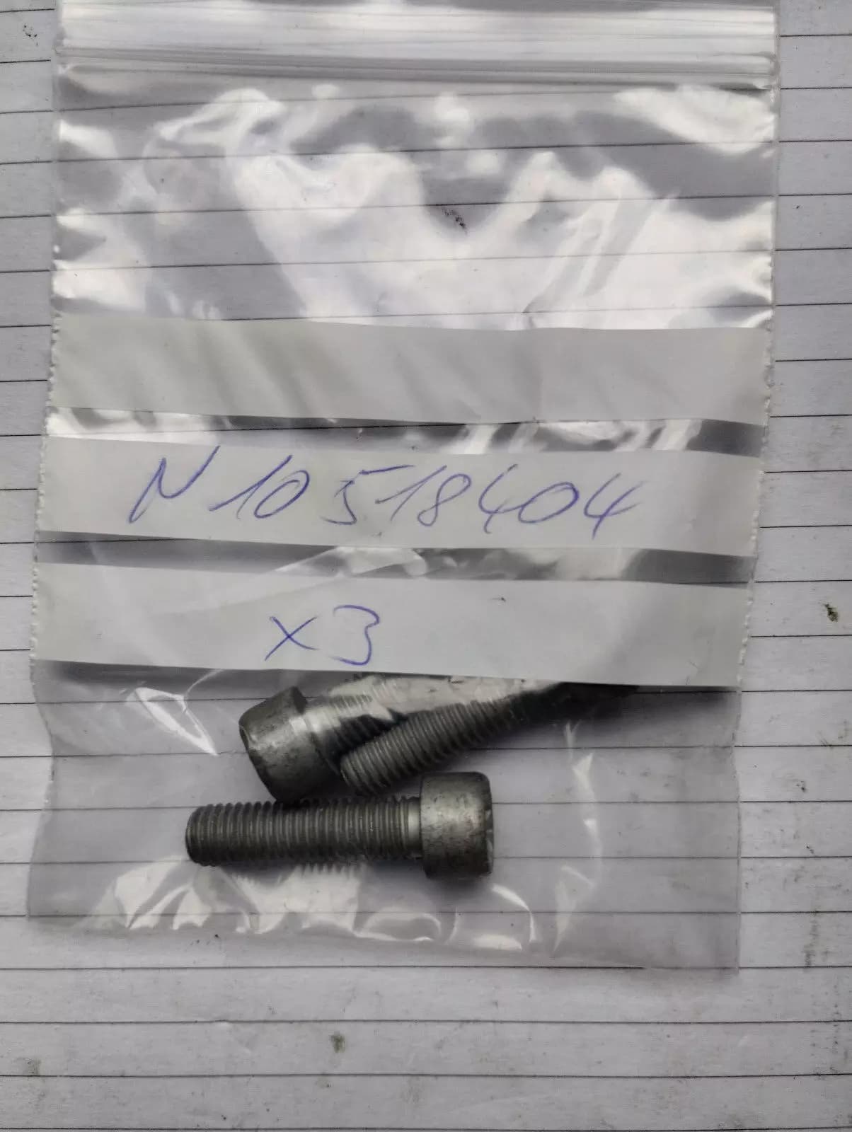 ORIGINAL VW GROUP PARTS, SOCKET HEAD BOLT WITH INN 3 PCS No: N10518404