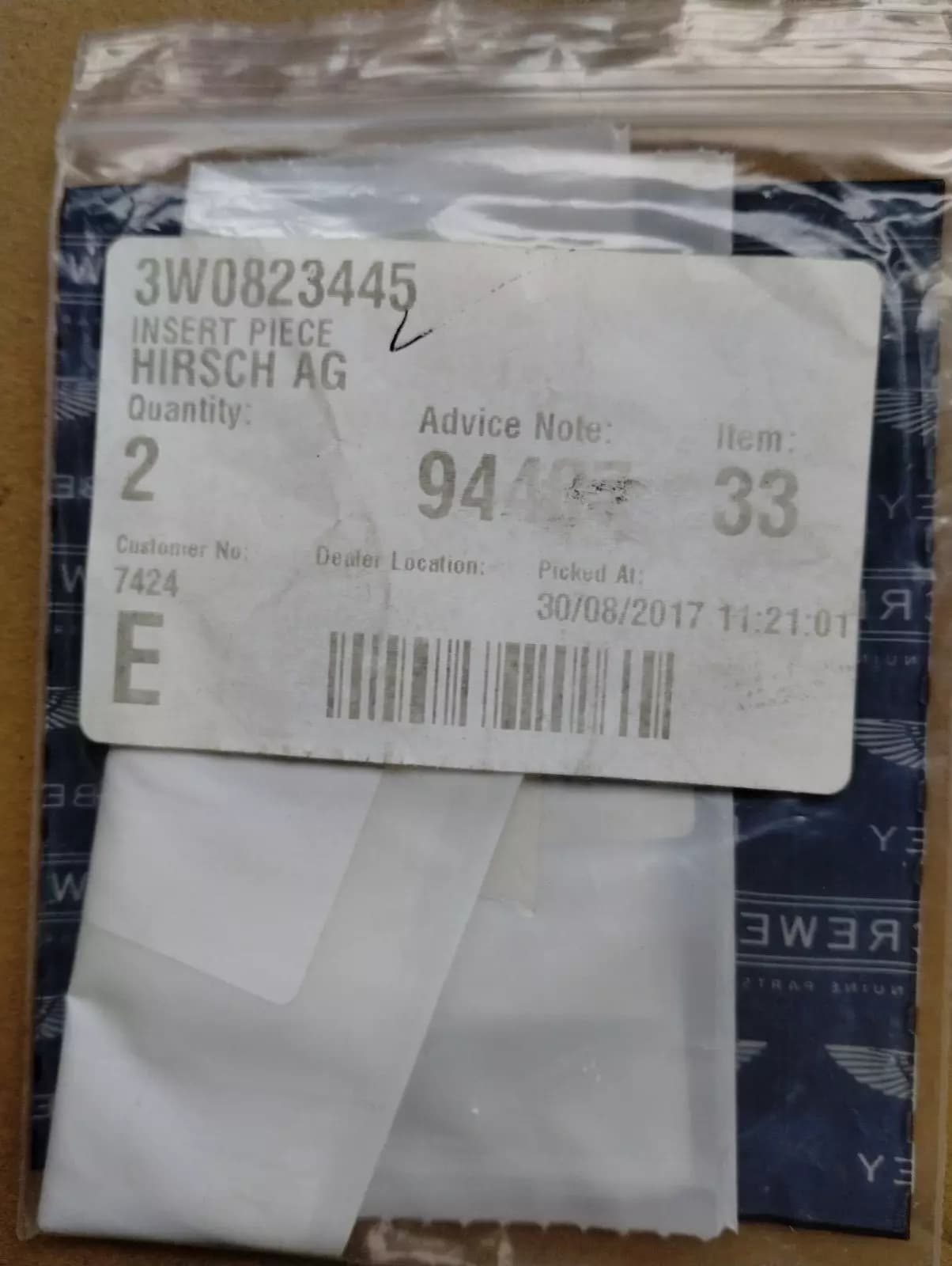 ORIGINAL BENTLEY INSERT 2 PCS No: 3W0823445