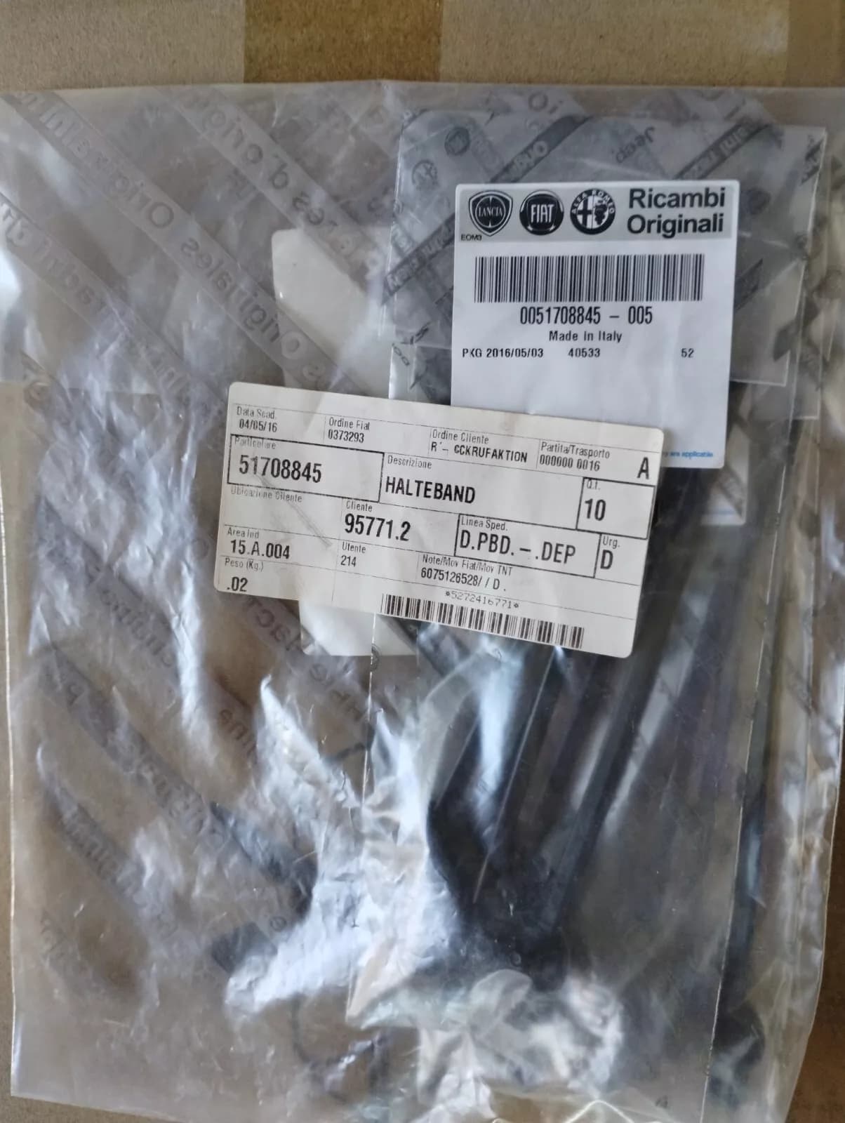 Genuine FIAT, Alfa Romeo, Lancia, strap 10 pcs No: 51708845