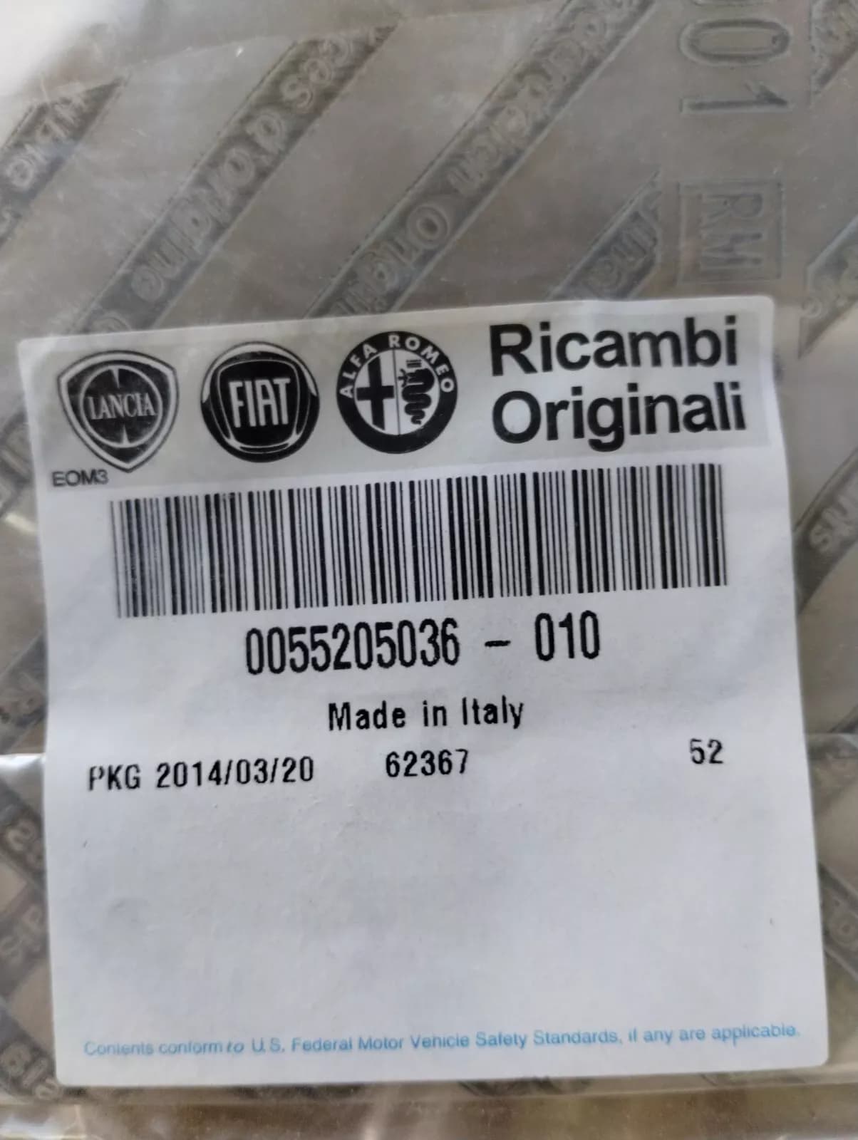 Genuine Fiat, Alfa Romeo gasket No: 55205036