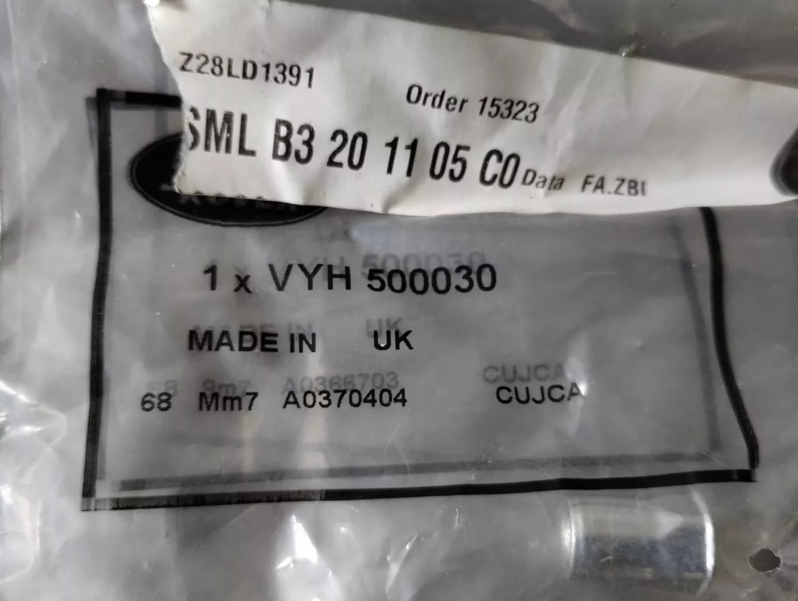 Genuine Jaguar, Land Rover, nutsert blind 3 Pcs No: VHY500030