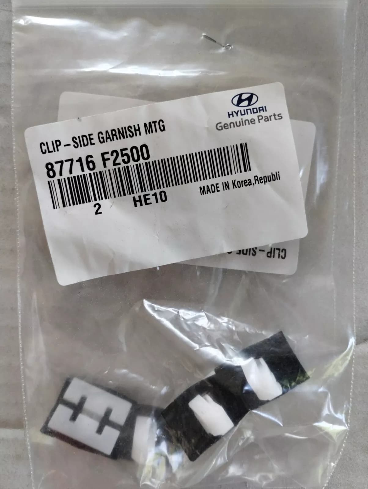 Genuine Hyundai, CLIP-SIDE GARNISH MTG 4 pcs no: 87716F2500