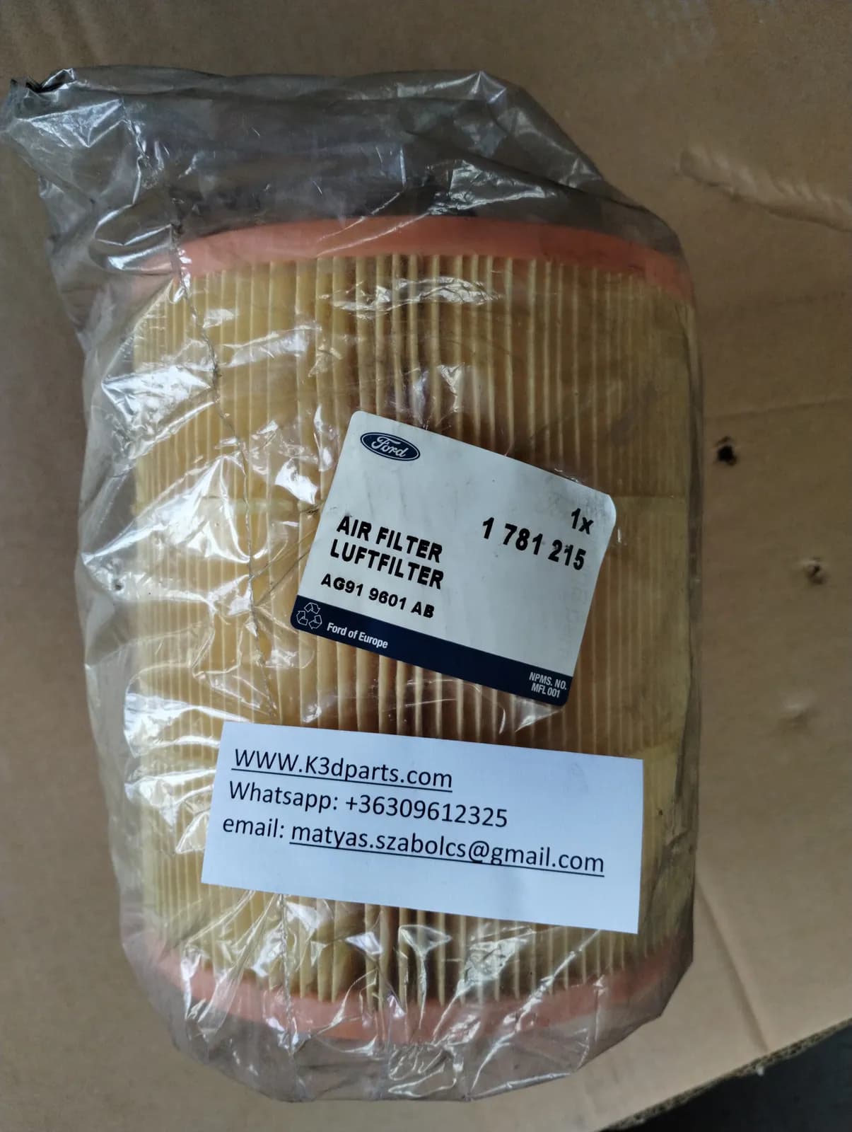 Genuine Ford Galaxy, Mondeo, S-max  Air filter AG91 9601 AB 