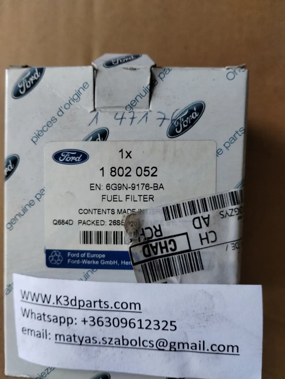 Genuine Ford Fuel Filter, MONDEO 4 Diesel. 
