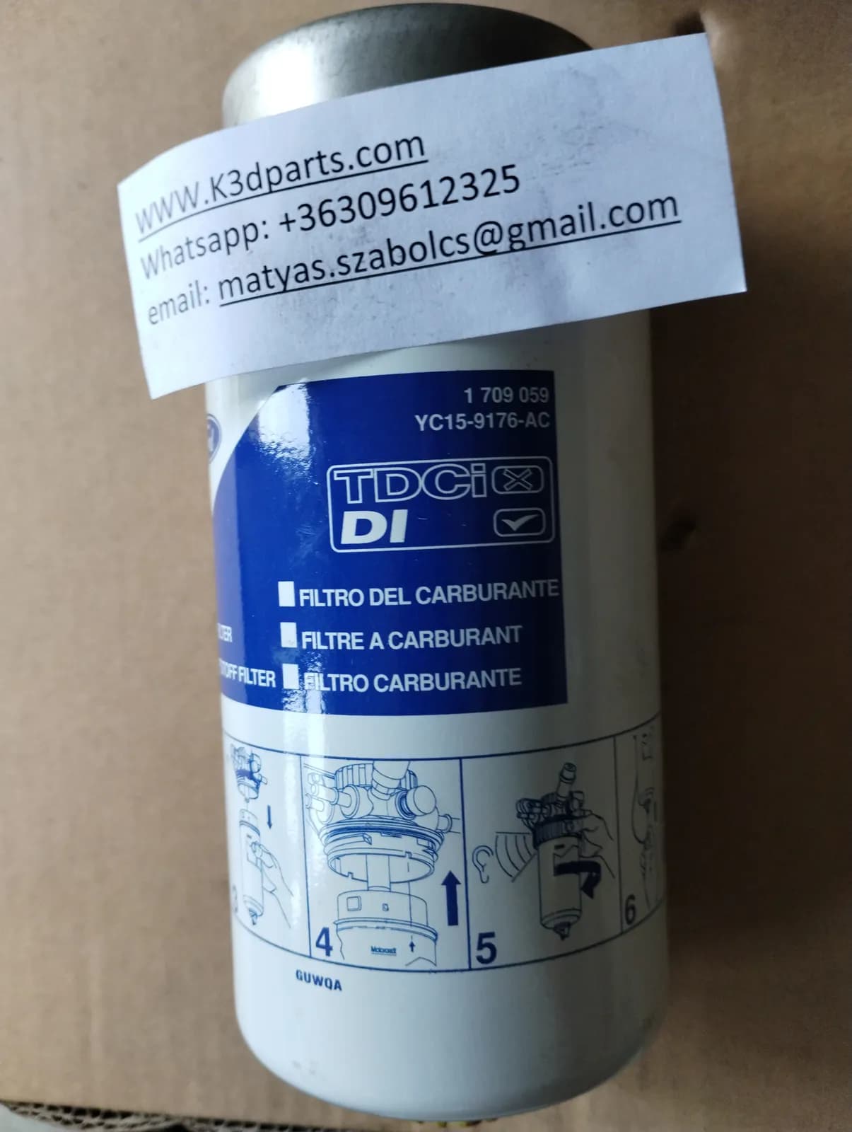 Genuine Fuel filter Ford Transit 2000-2006 2.0/2.4, 2007-2011 2.2/2.4 TDCI. 