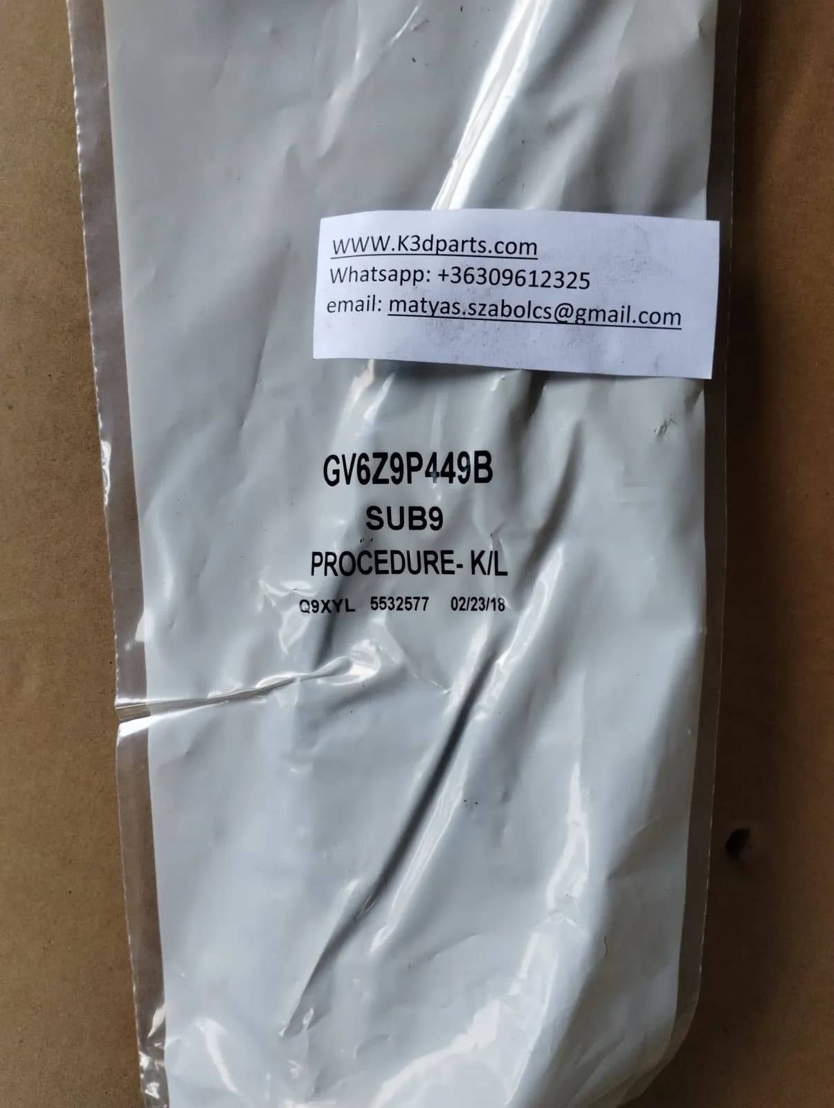 Genuine Ford Engine EGR System Modification. Part number GV6Z9P449B SUB9, Q9XYL 5532577.