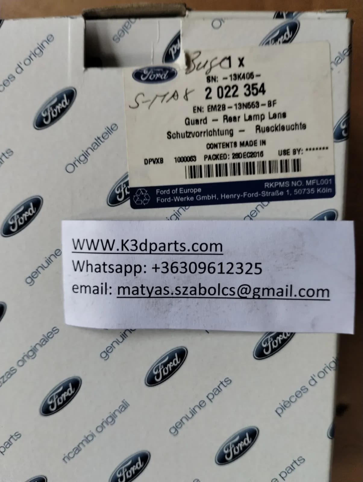 Genuine Ford Cover Assy - Rear Light Cluster. 