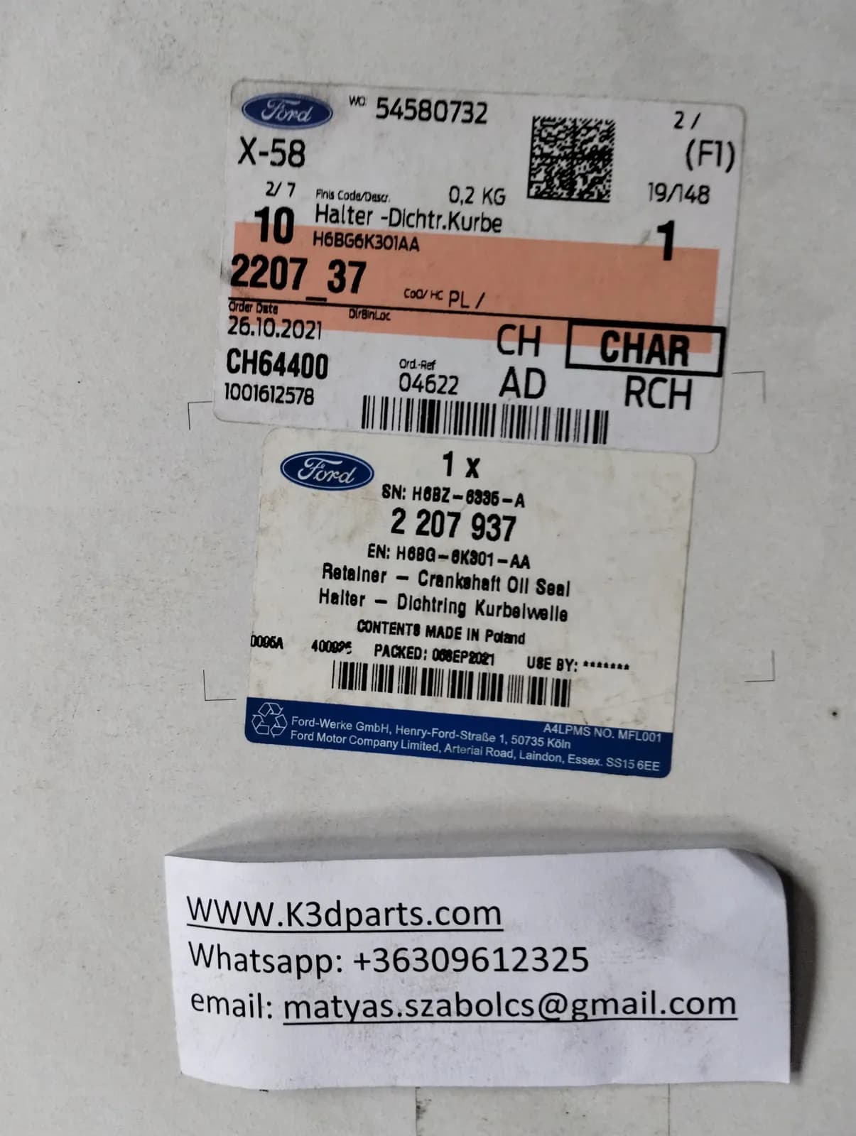 Genuine Ford CRANKSHAFT OIL SEAL. 