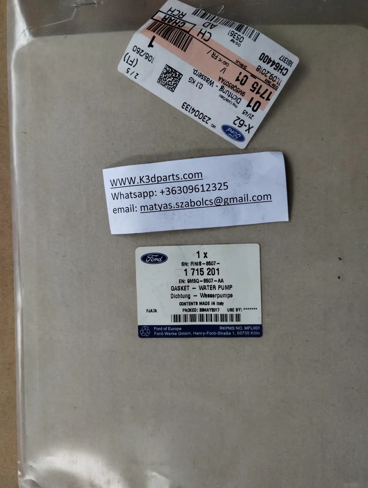 Genuine Ford C-MAX MONDEO GALAXY S-MAX FOCUS KUGA WATER PUMP GASKET 