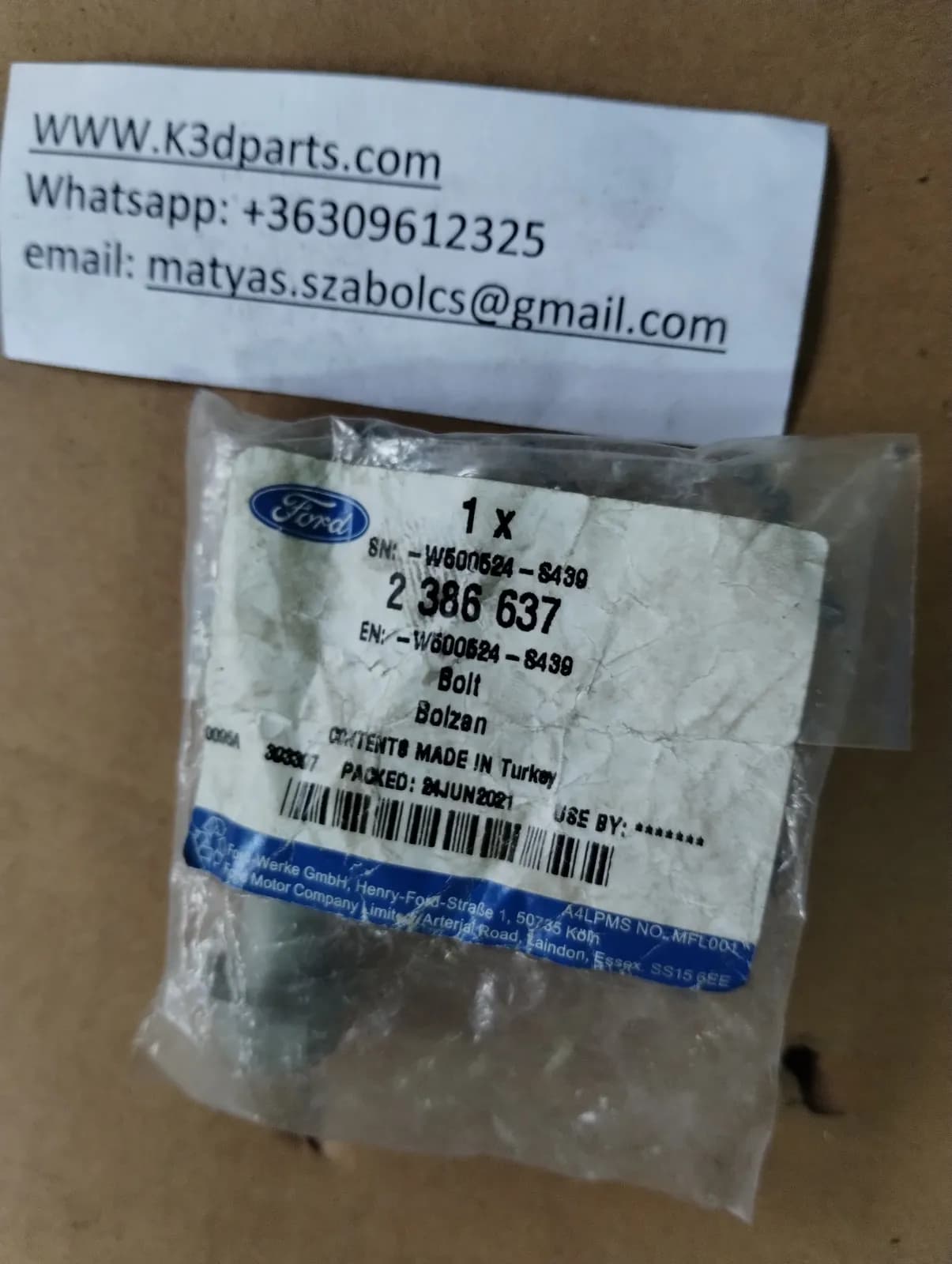 New Genuine Ford Bolt. Part Number 2386637.
