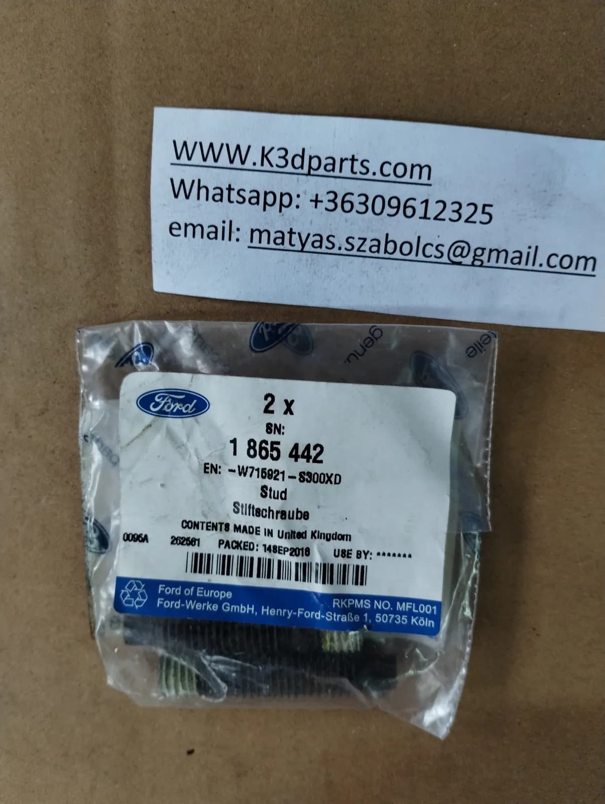 Genuine Ford  Transit MK3 Exhaust stud. 