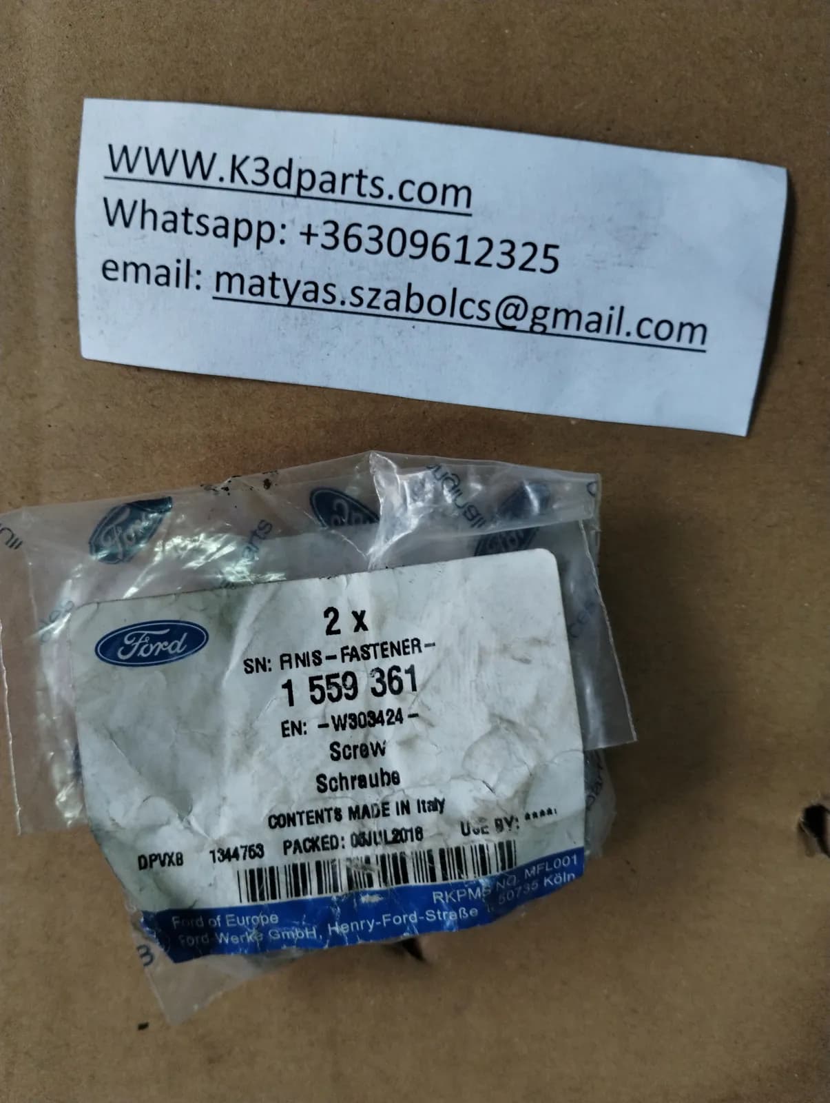 Genuine Ford  Screw 2 pcs. Part number 155936.