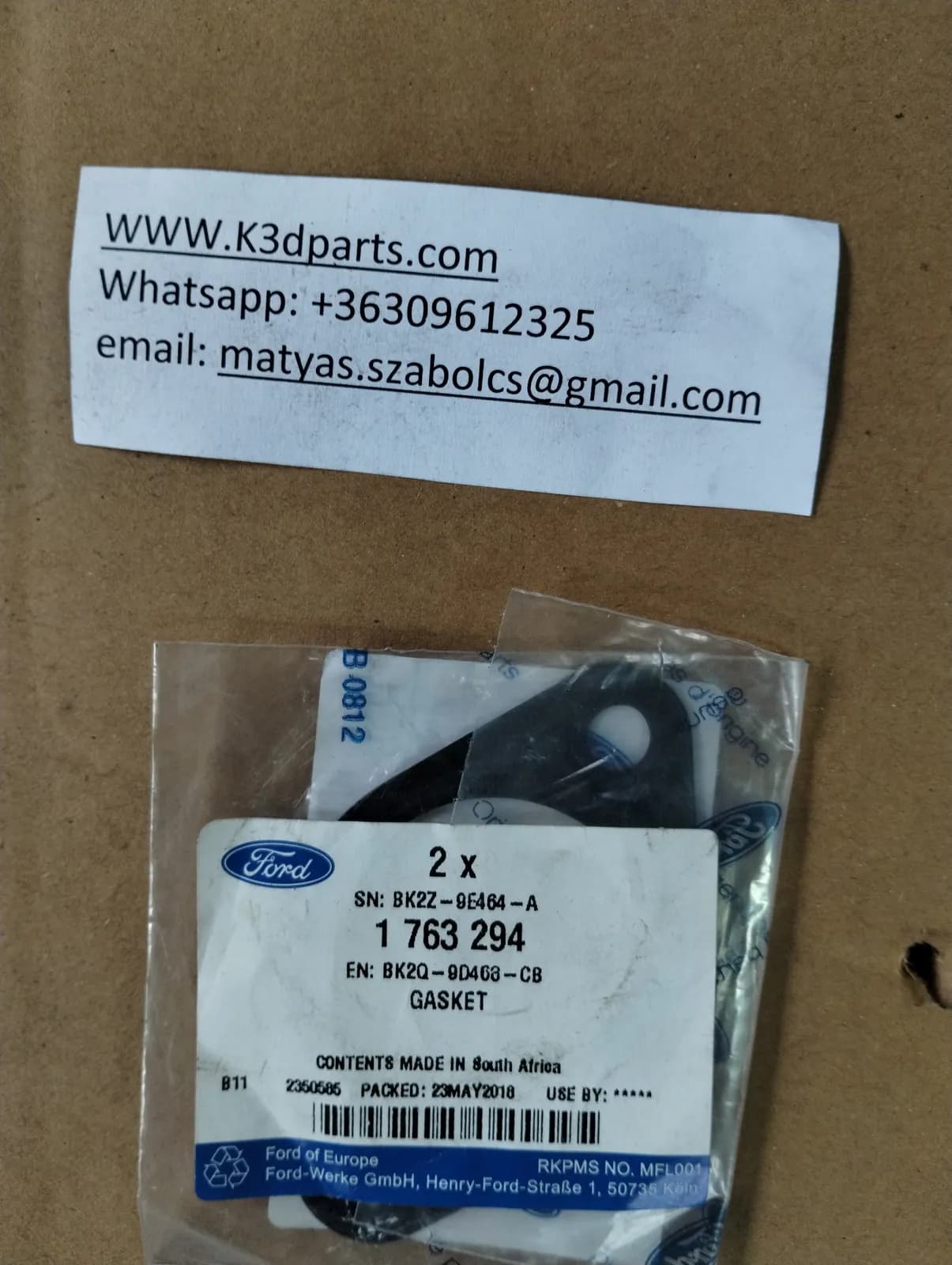 Genuine Ford Gasket cooler, egr valve. 2 pcs. 