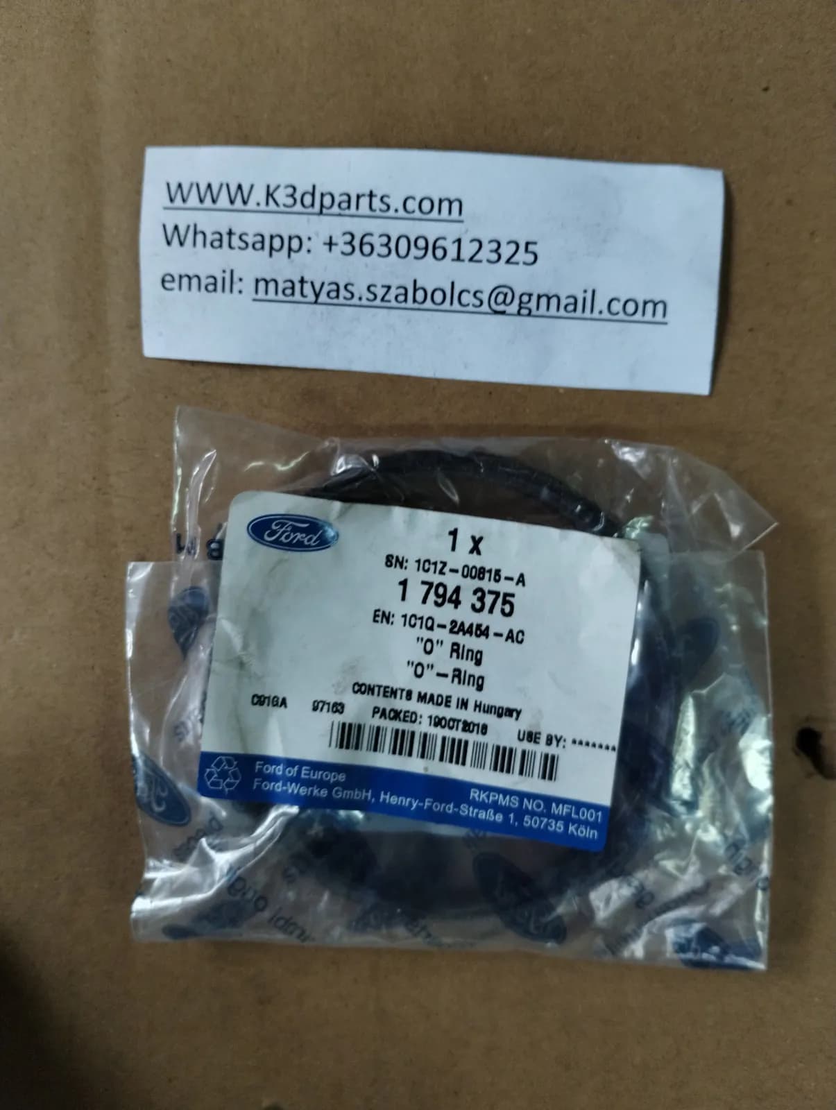 Genuine Ford MONDEO MK3 Vacuum Pump O-Ring. Part number 1794375, 1C1Q 2A454 AC.