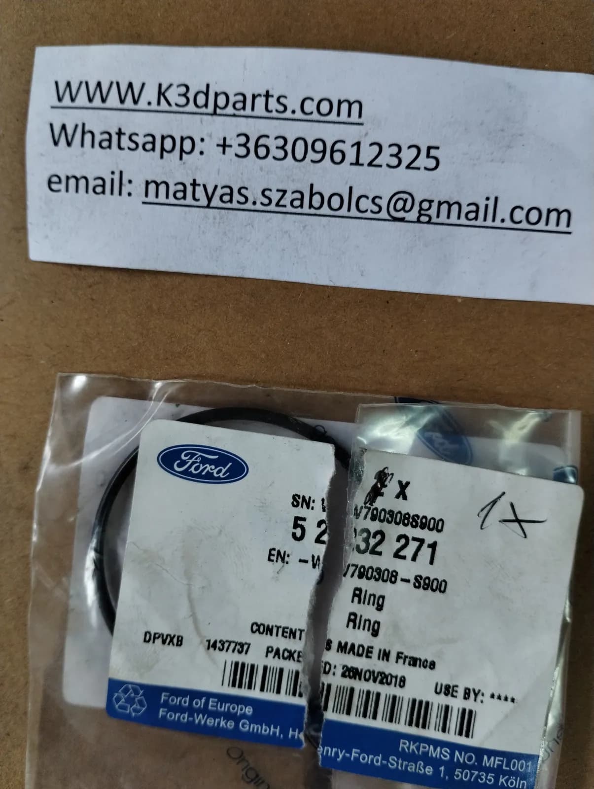 Genuine Ford TRANSIT MK4 Fuel Injection Pump O-Ring. Part number  5232271 W790308-S900.