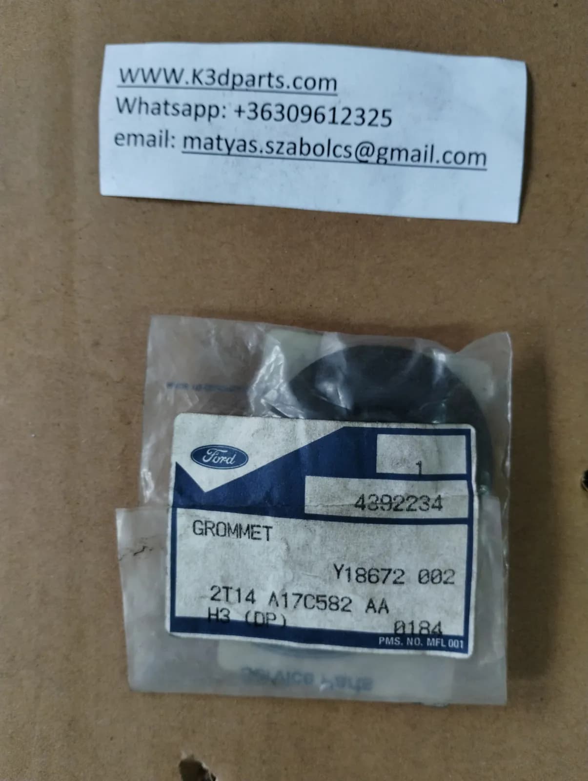 Genuine Ford Transit Connect 2002-2013 Rear Window Wiper Grommet. Part number 4392234, 2T14 A17C582 AA.
