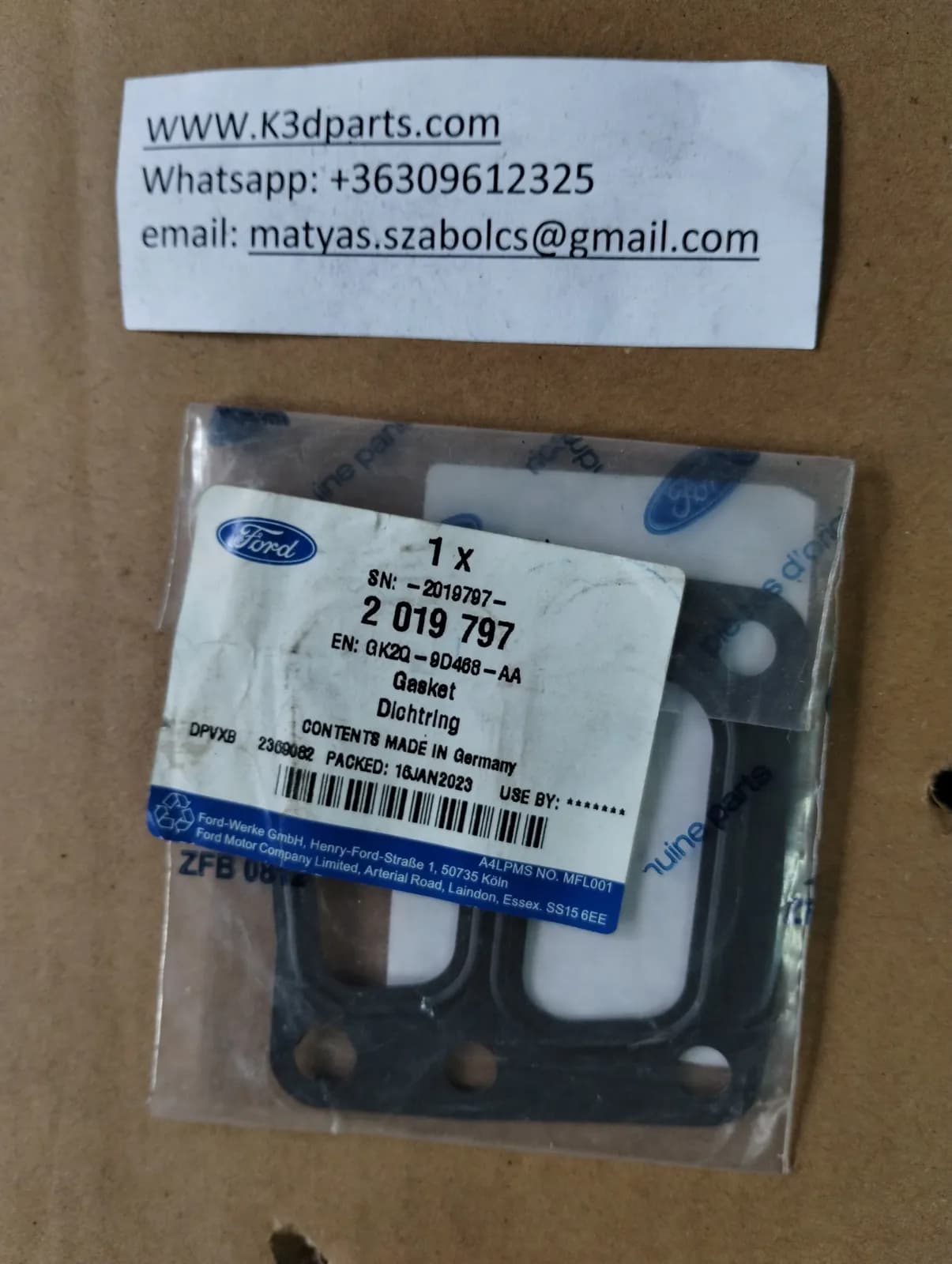 Genuine Ford TRANSIT Mk8 Custom 2.0 ECOBLUE EGR Valve Gasket 05/2016. 