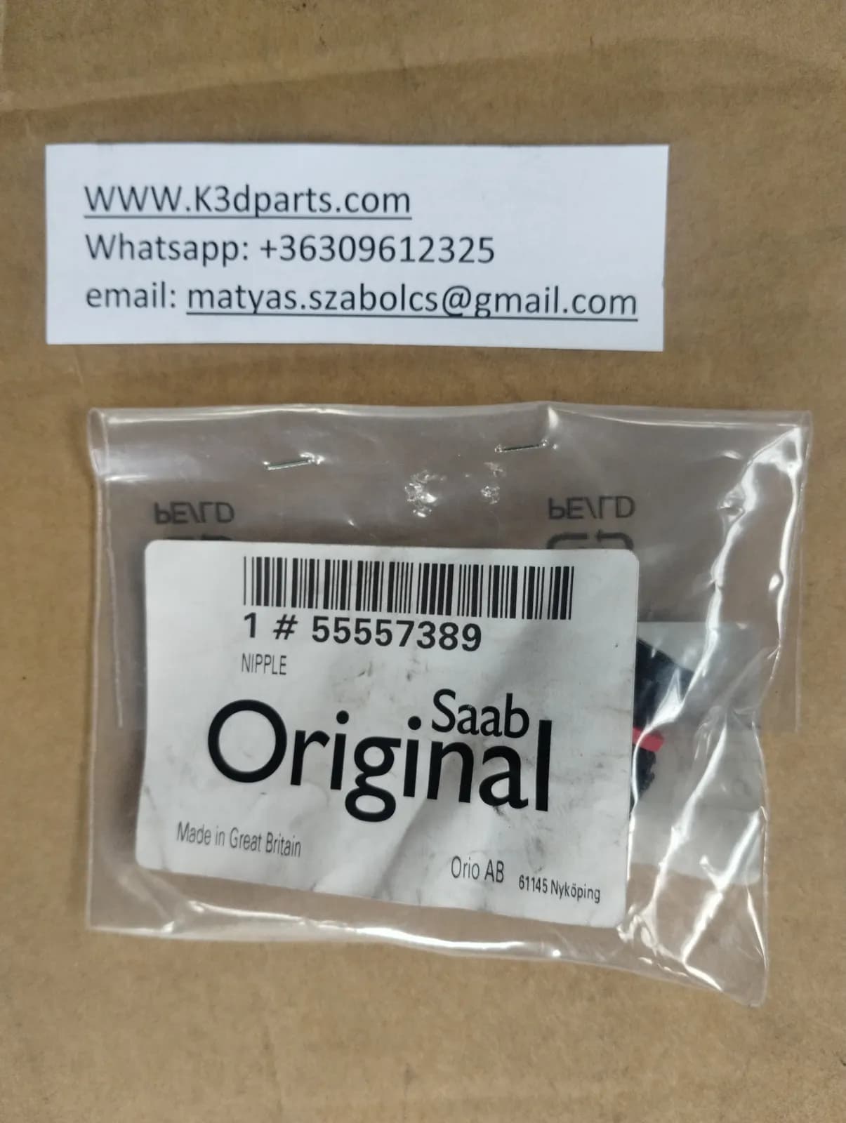 Genuine Saab Connector stud Intake manifold Vacuum pump Brake system Synthetic material. 