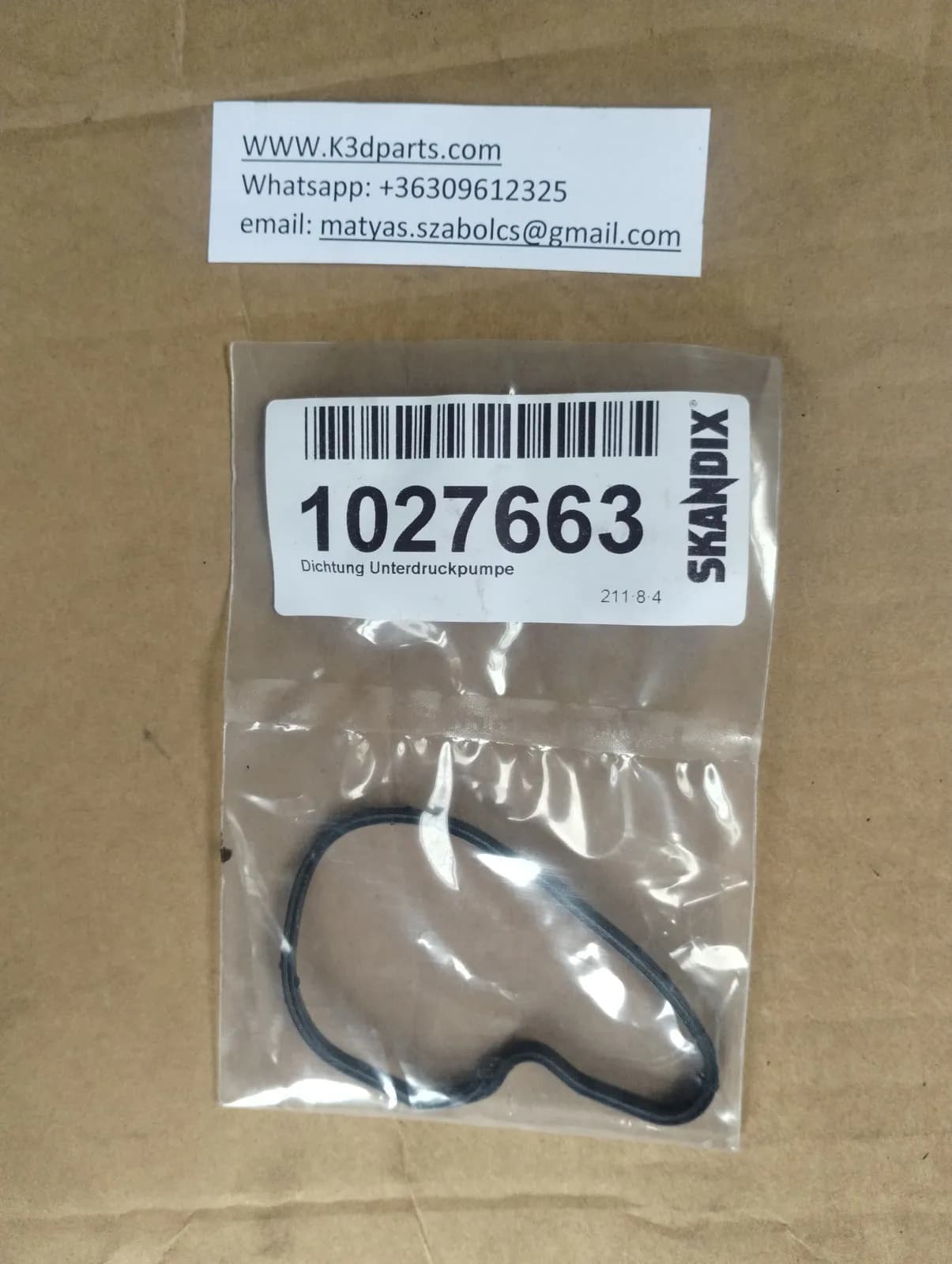 Genuine Saab Gasket, Vacuum pump. Number: 1027663, 55561100.