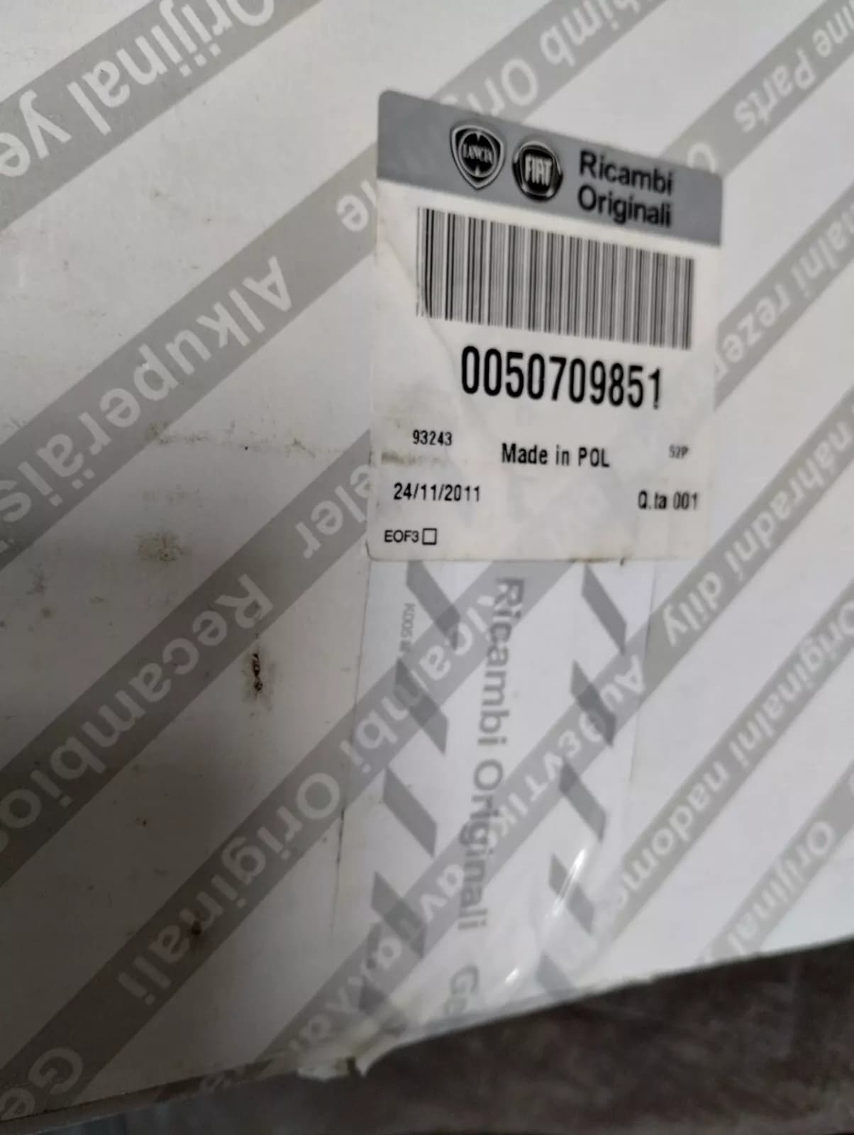 Genuine Fiat, SHOCK ABSORBER No: 50709851