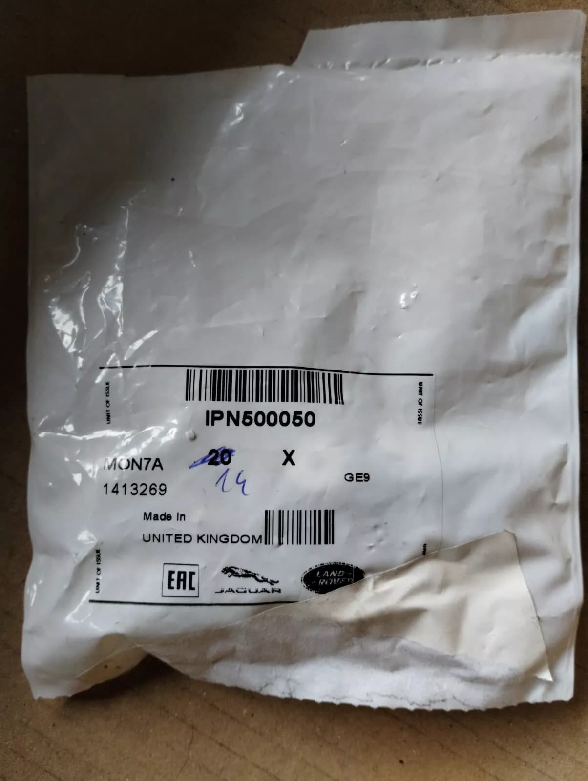 Genuine Jaguar, Land Rover, clip 14 Pcs No: IPN500050